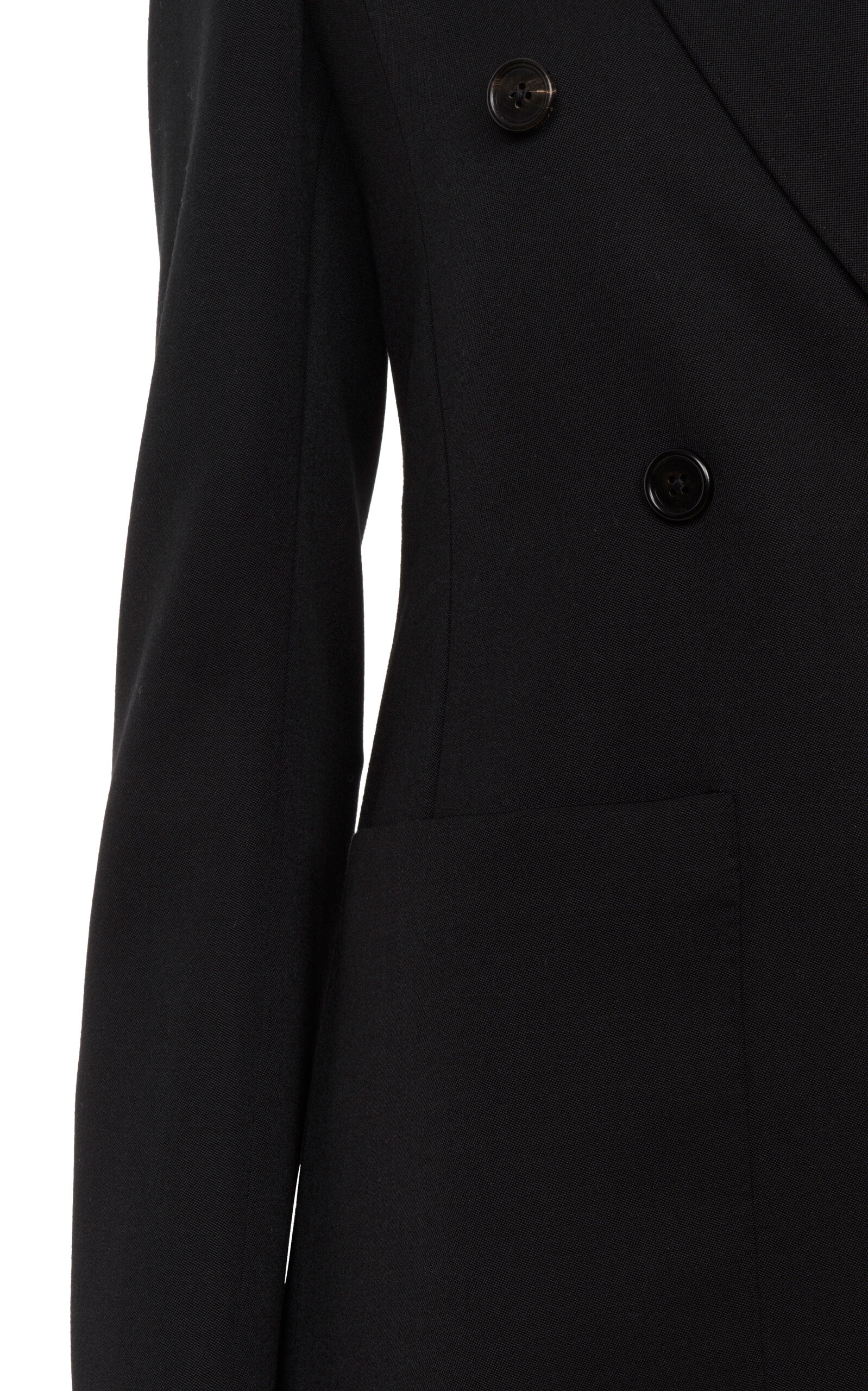 Double-Breasted Grain De Poudre Wool Blazer black - 6