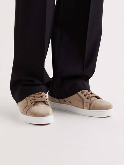 Christian Louboutin Louis Junior Orlato Grosgrain-Trimmed Suede Sneakers outlook