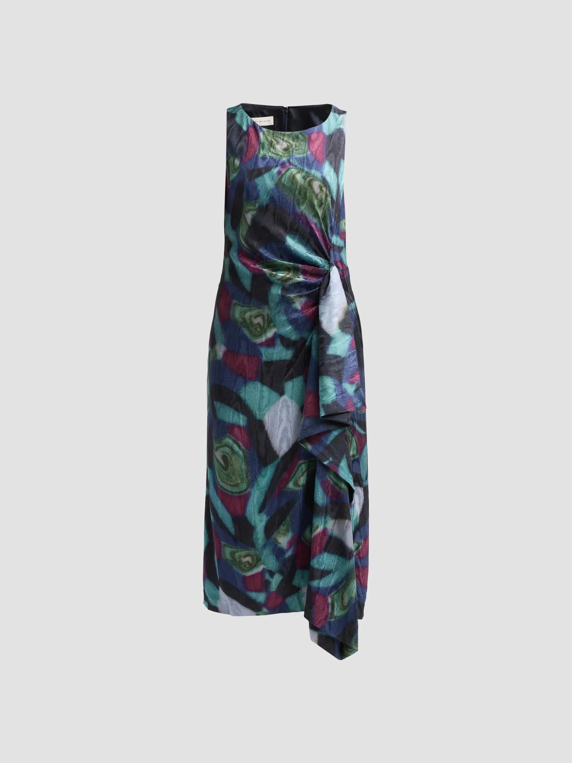 Women's Dropps Abstract-Print Sleeveless Midi Dress - Petrol - 1