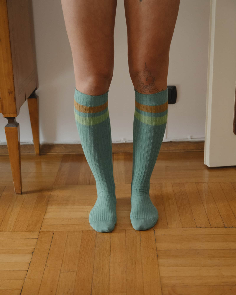 Race Knee Socks - Organic Cotton Rib 1