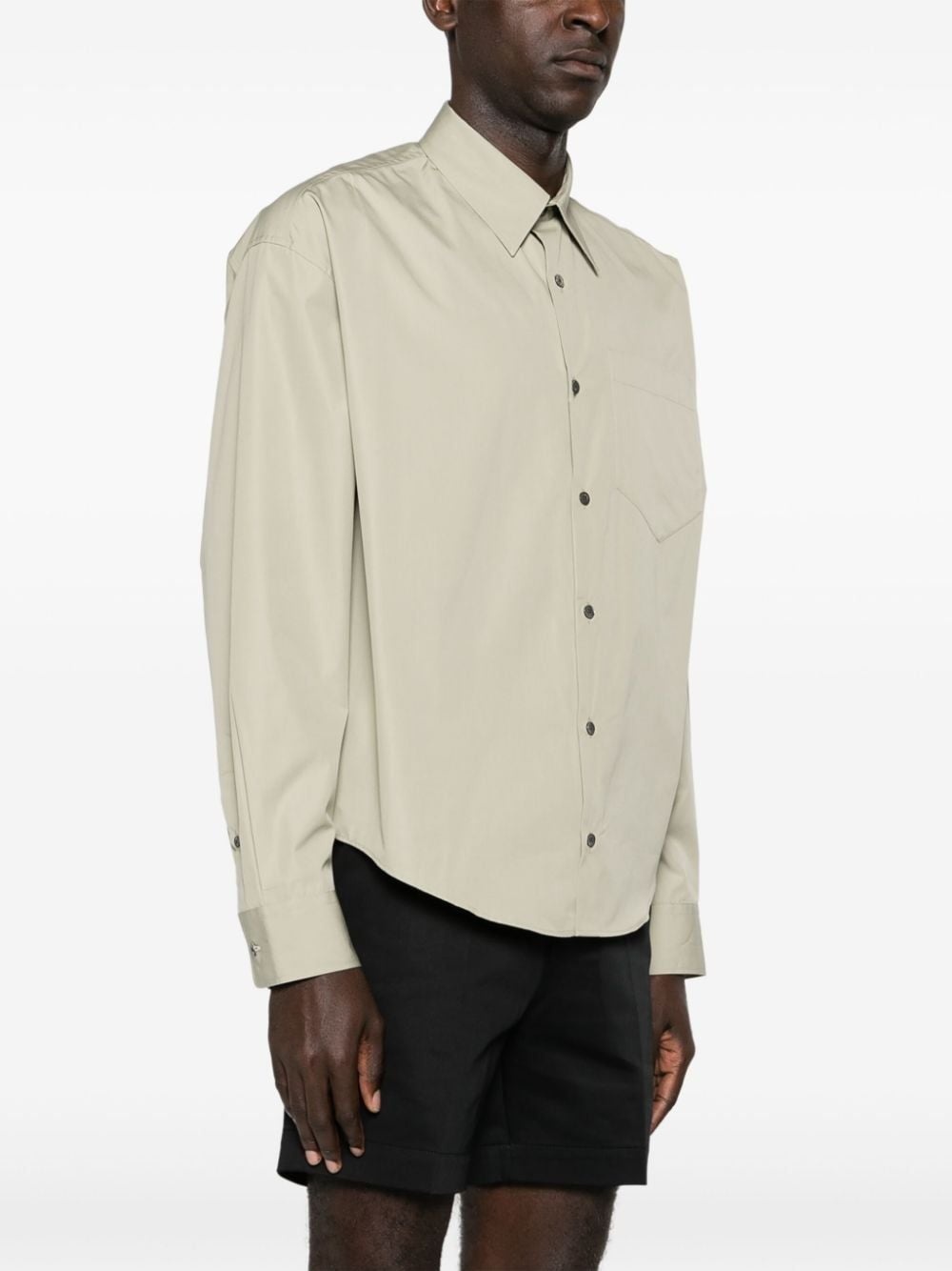 straight-collar cotton shirt - 4