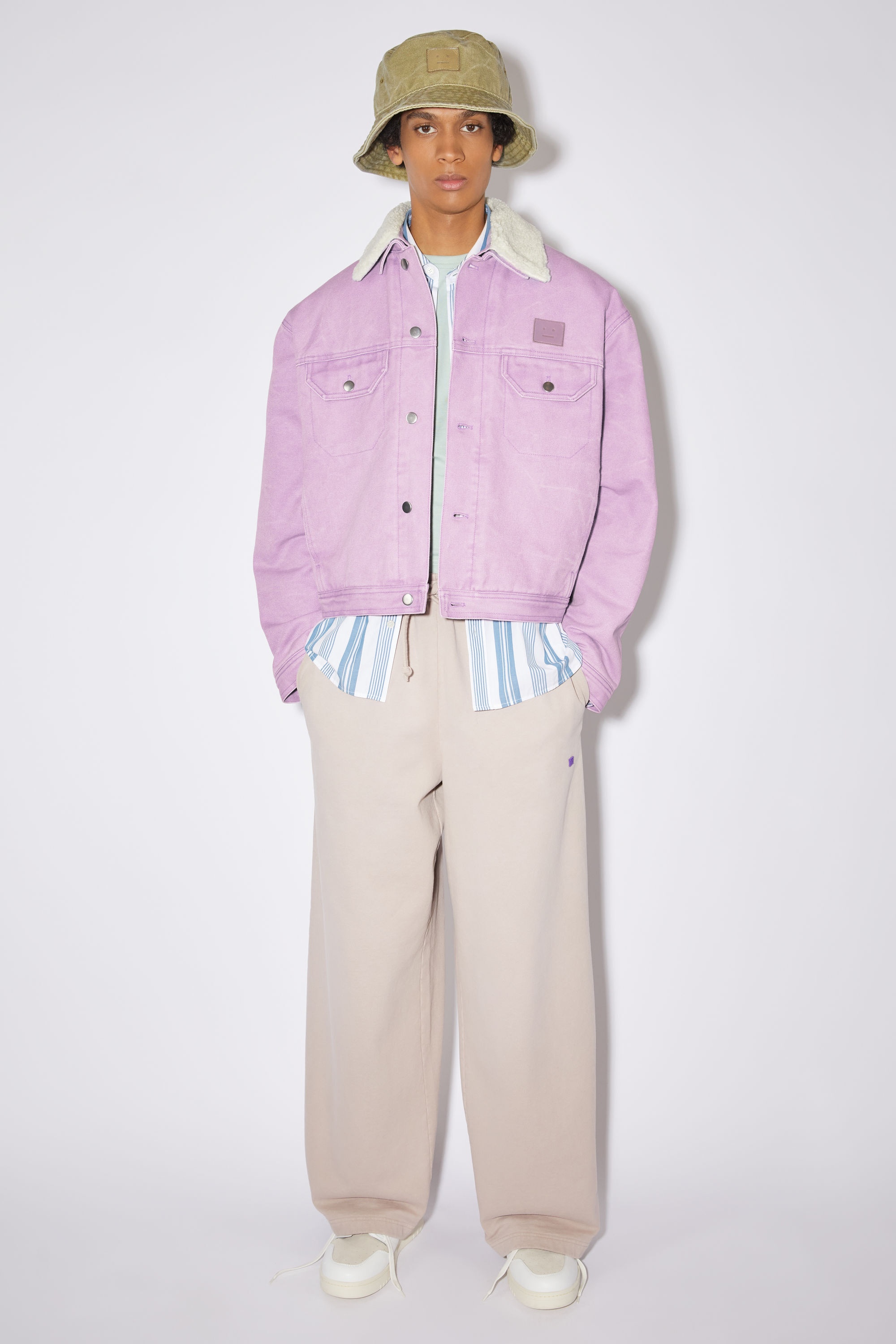 Face logo canvas jacket - Smoky Purple - 2