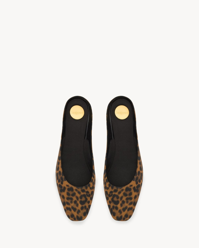 SAINT LAURENT LIDO SLIP-ONS IN LEOPARD GROSGRAIN outlook