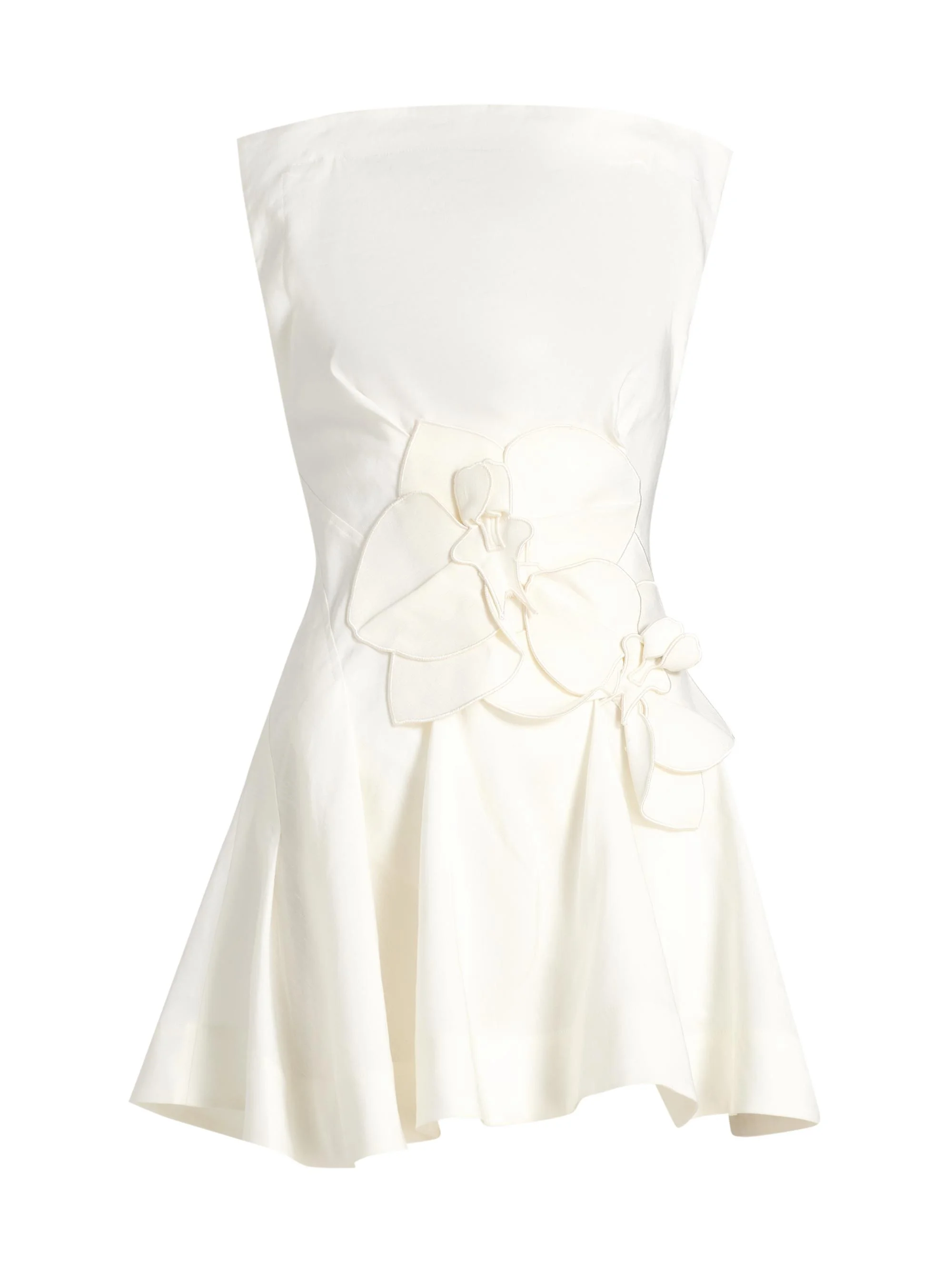 Women's Warra Floral-Appliqué Linen A-Line Minidress - Ivory - 1