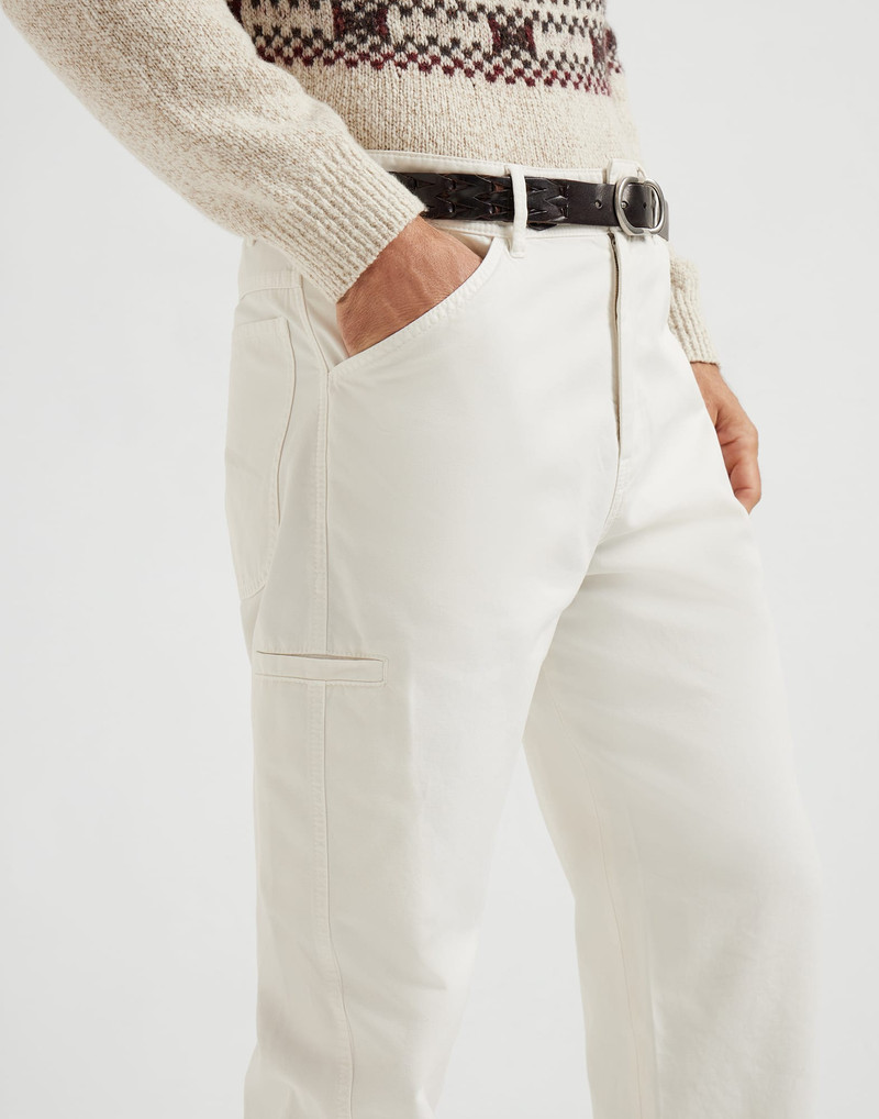 Twisted cotton gabardine ergonomic trousers 3