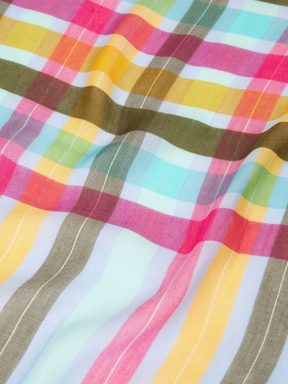 geometric-print fringed scarf - 2