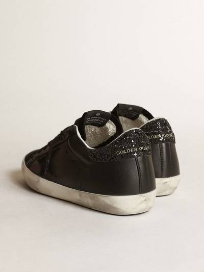 Golden Goose Super-Star in black nappa with black star and glitter heel tab outlook