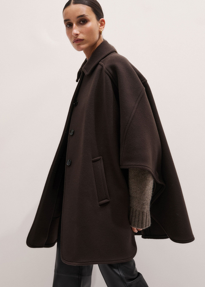 Curved Seam Cape Coat 3