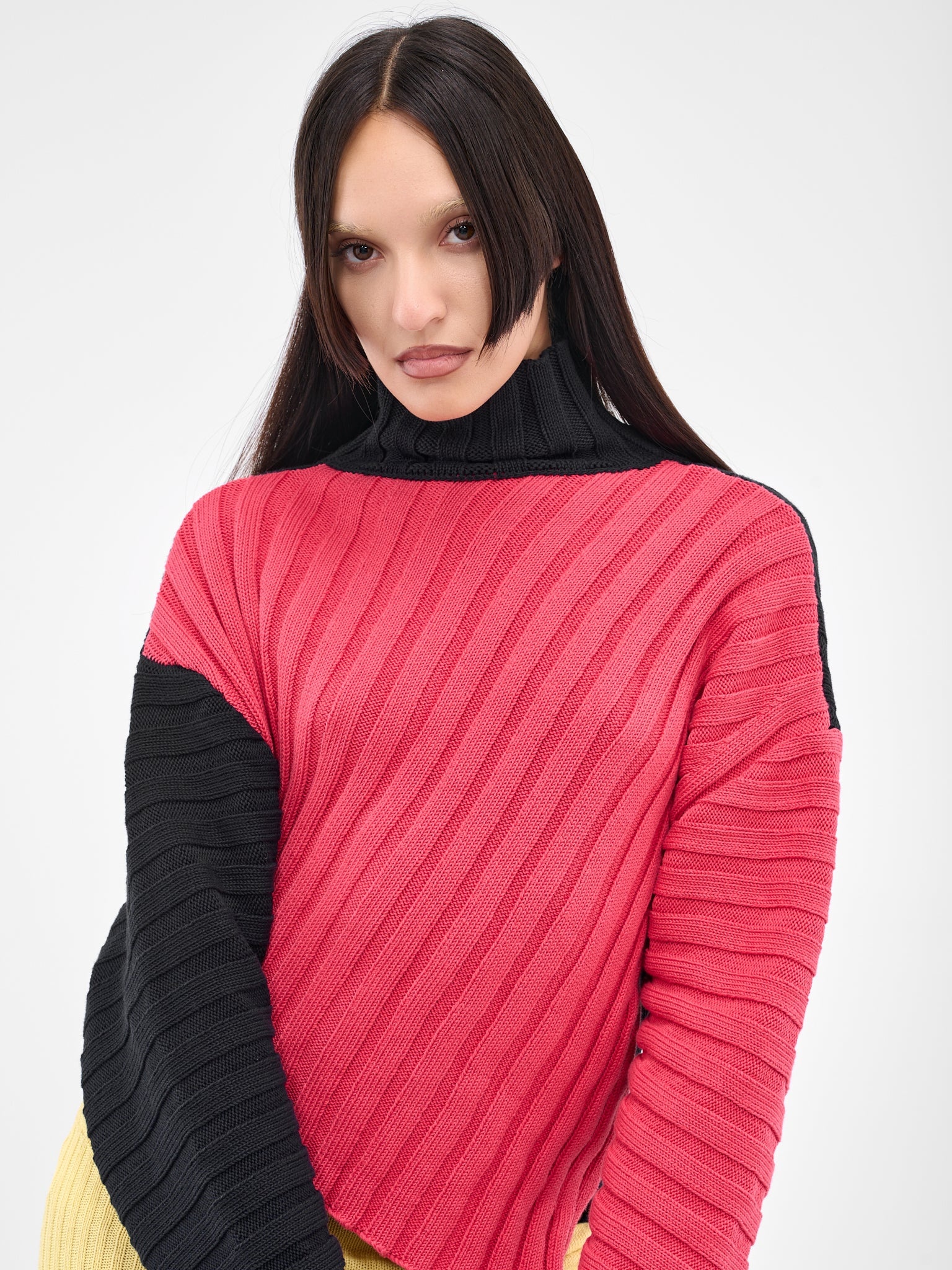 Asymmetric Rib Knit Jumper - 4