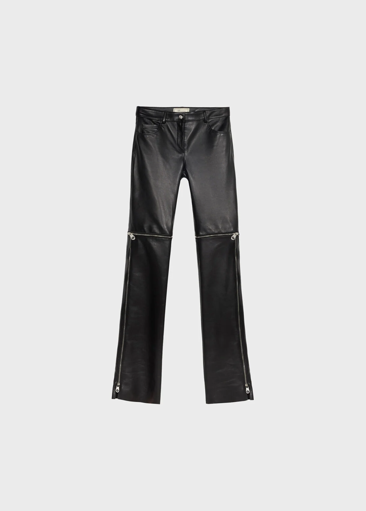 PLONGÉ LEATHER PANTS WITH ZIPPER AND LACE - 1