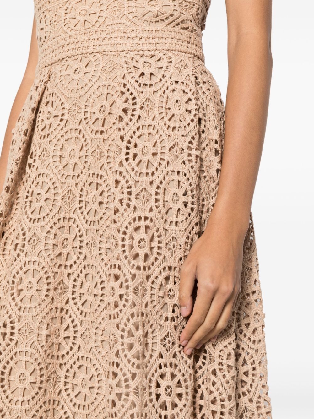 macramé halterneck maxi dress - 5