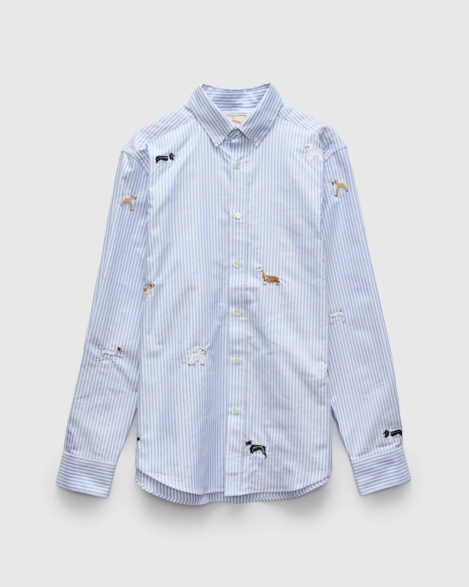 Dogs Oxford Shirt in Blue Stripe - 1