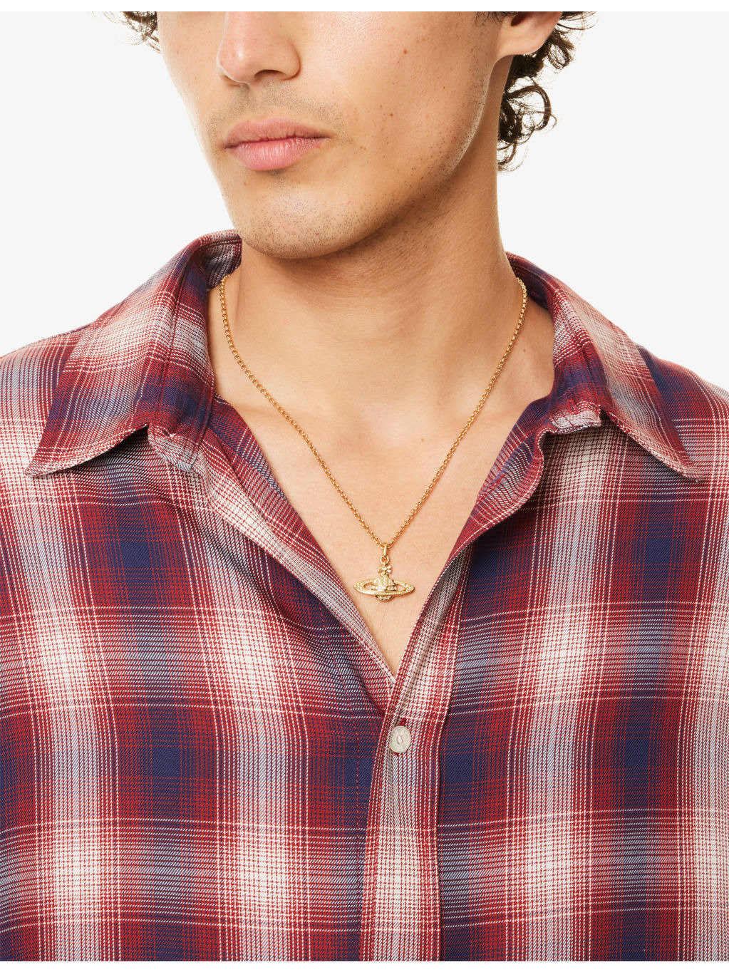 Bas Relief Orb mini gold-tone brass necklace - 2