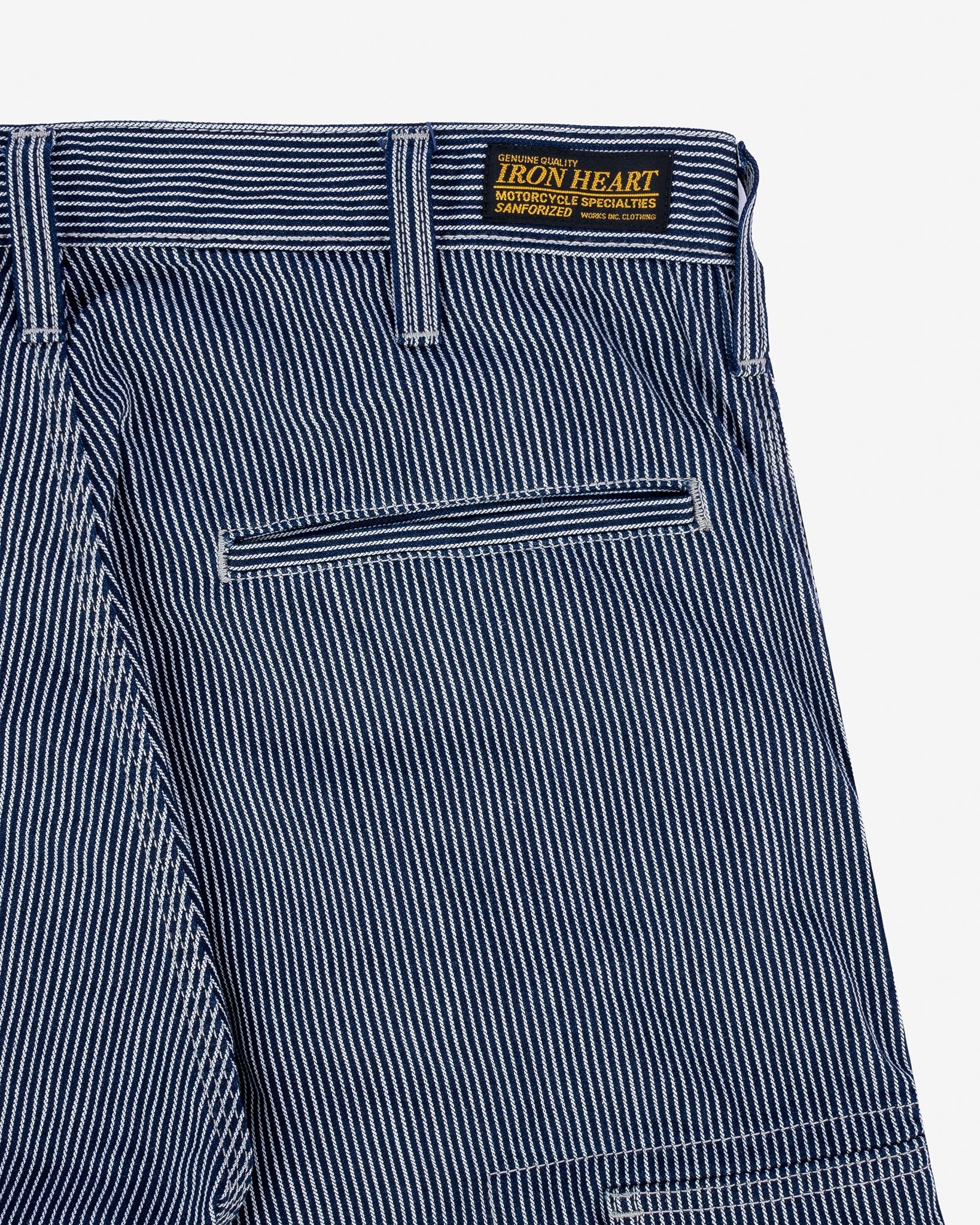 IH-739-IND 10.5oz Narrow Stripe Hickory Cargo Pants Indigo - 3