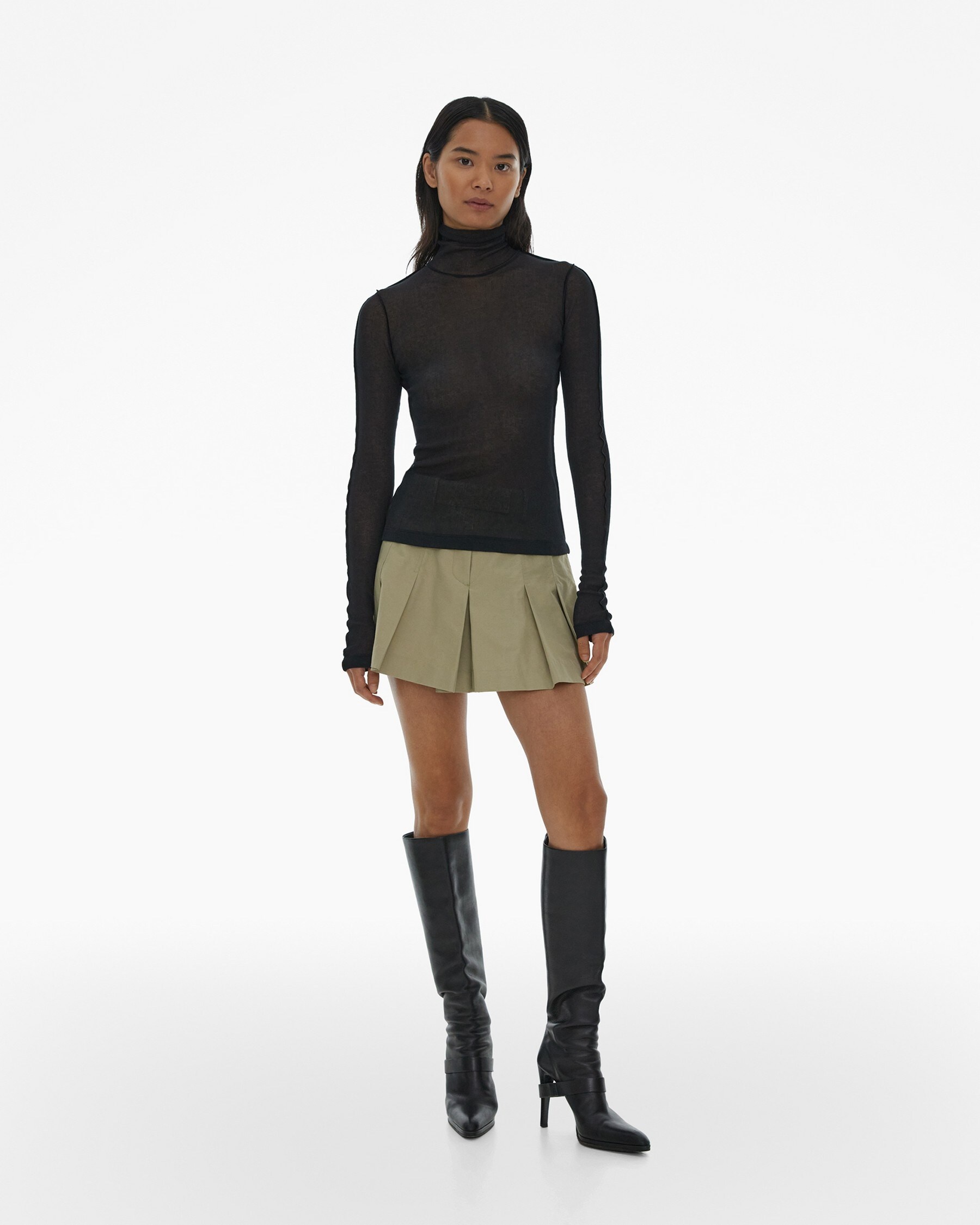 SHEER TURTLENECK TEE - 2