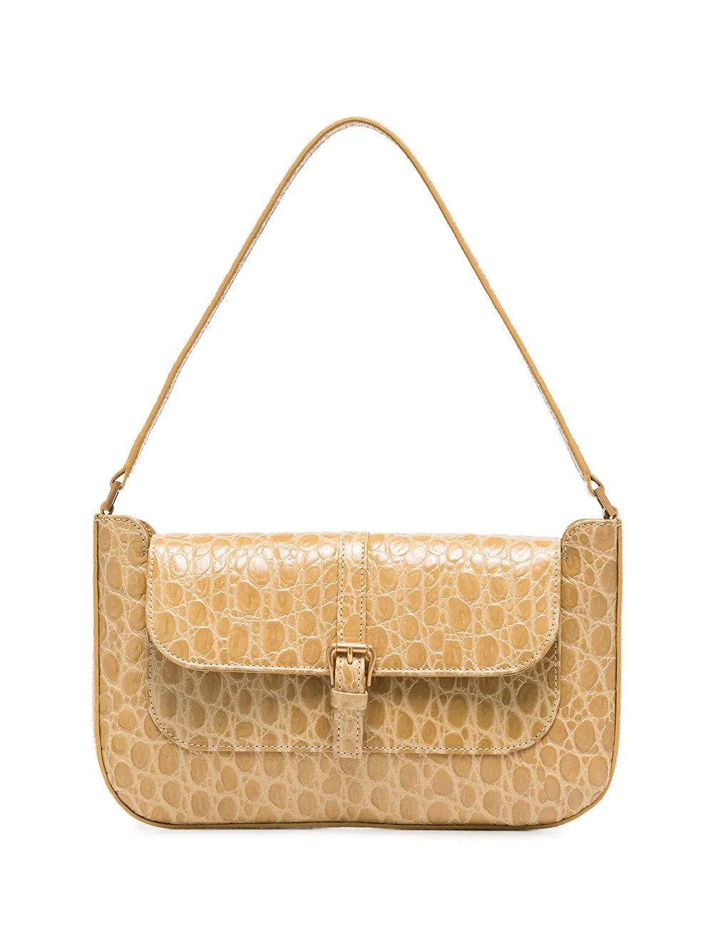 Miranda crocodile embossed shoulder bag - 1