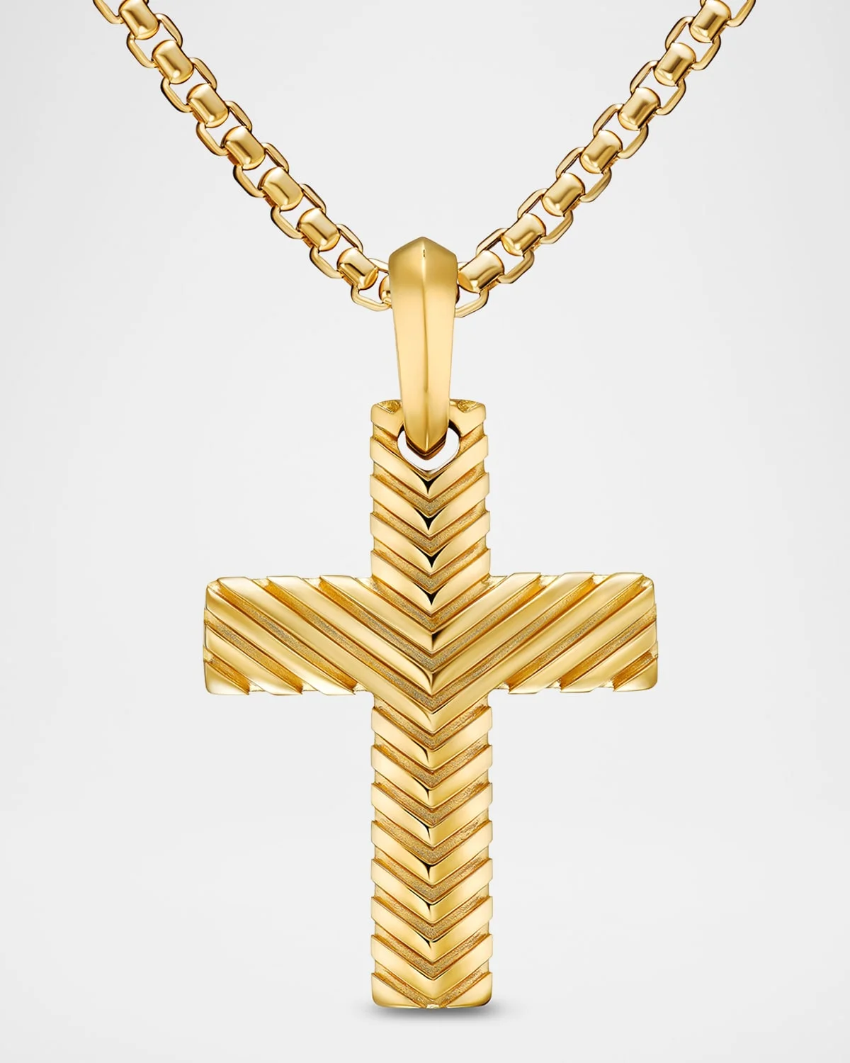 Men's Chevron Cross Enhancer in 18K Gold, 36mm - 1