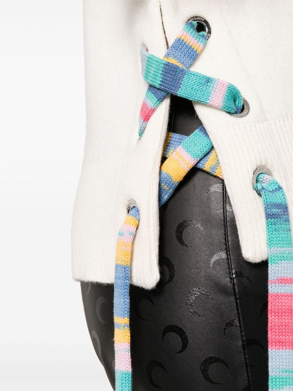 stripe-detail knitted hoodie - 5