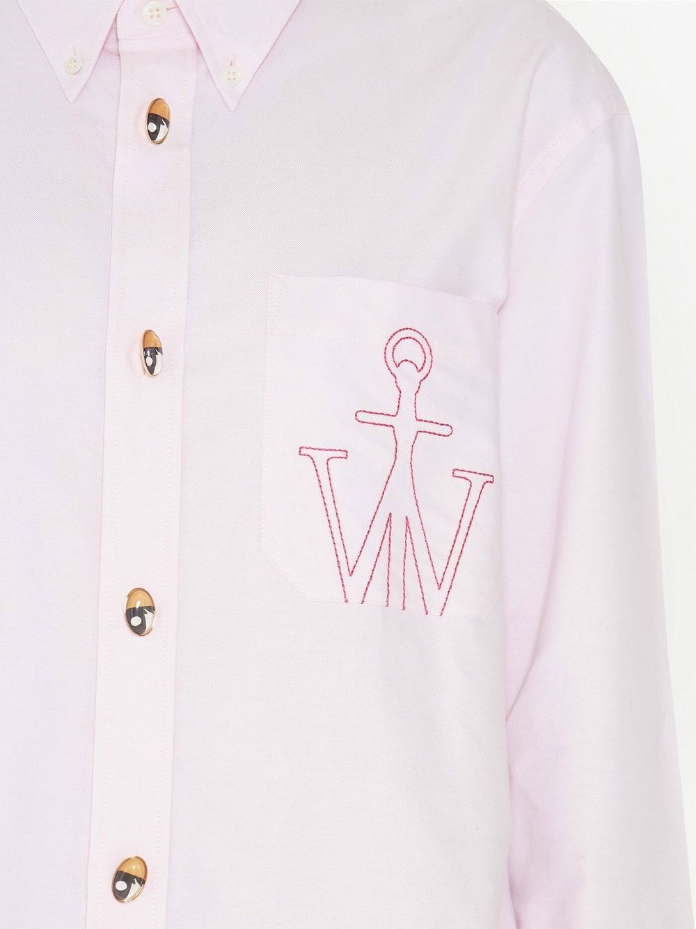 logo-embroidered cotton shirt - 5