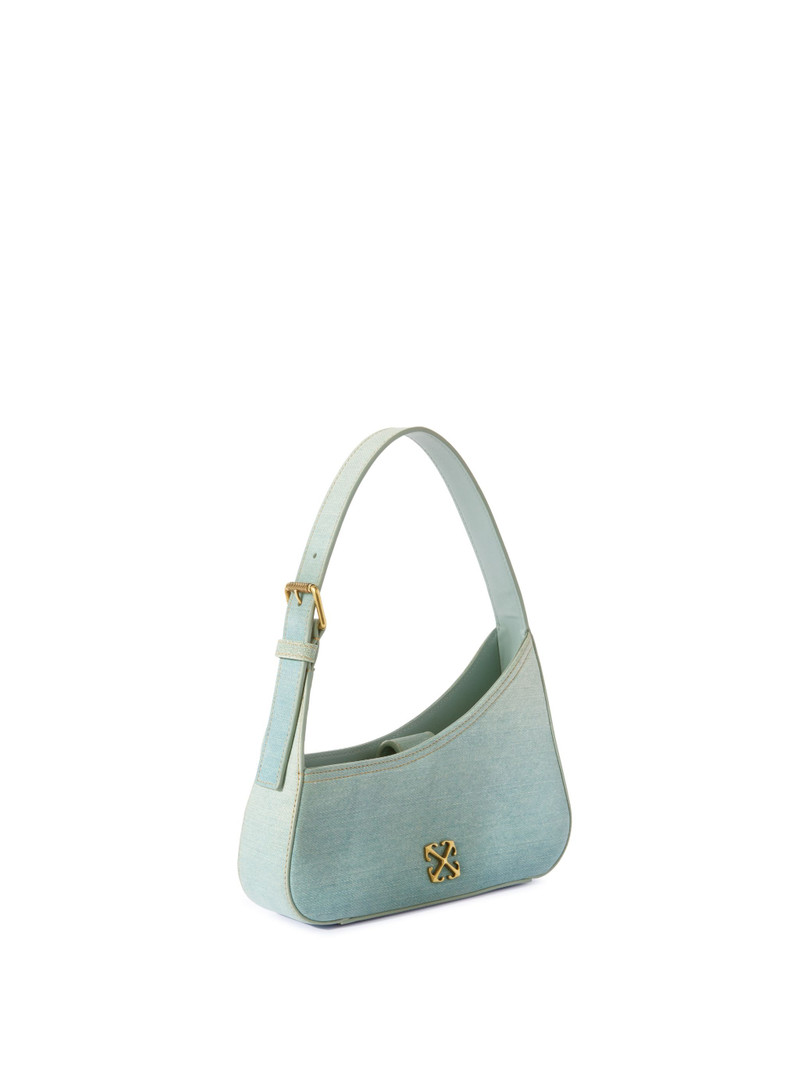Off-White Light Blue Denim Leather Jitney Shoulder Bag outlook