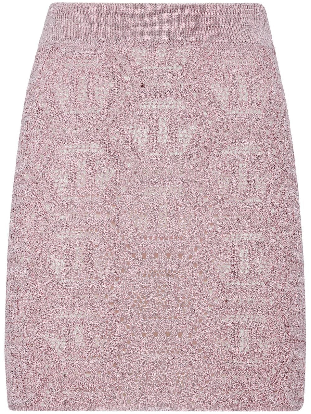 monogram-pattern knitted miniskirt - 1