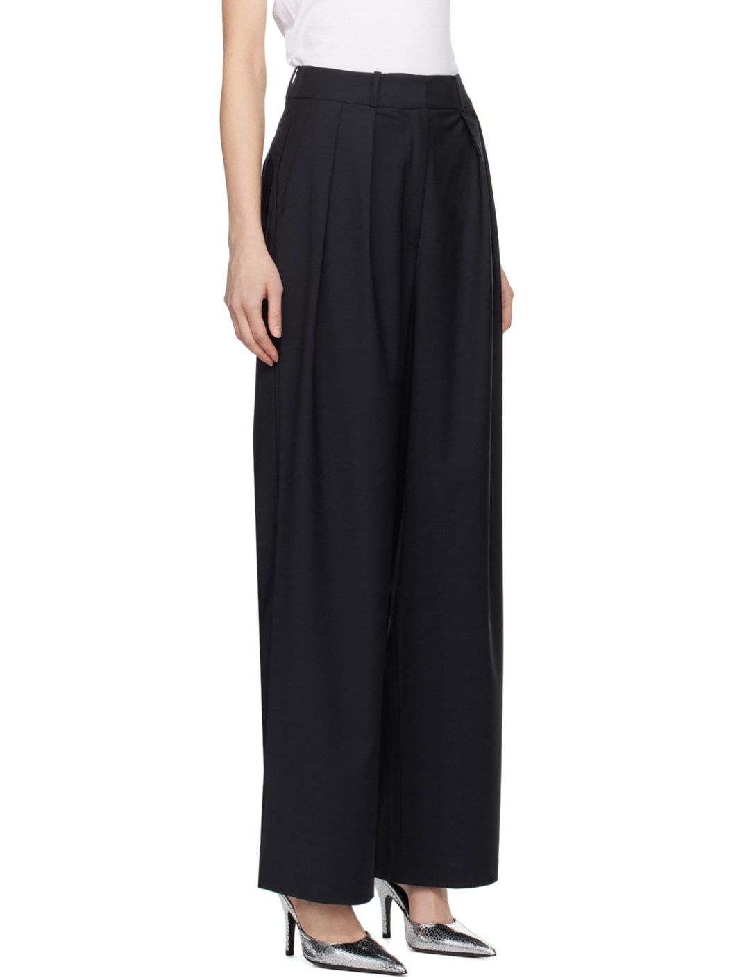 Navy Ripley Pleated Trousers - 2