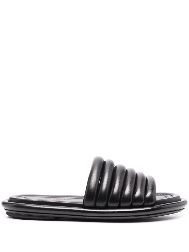 ribbed leather slides 1