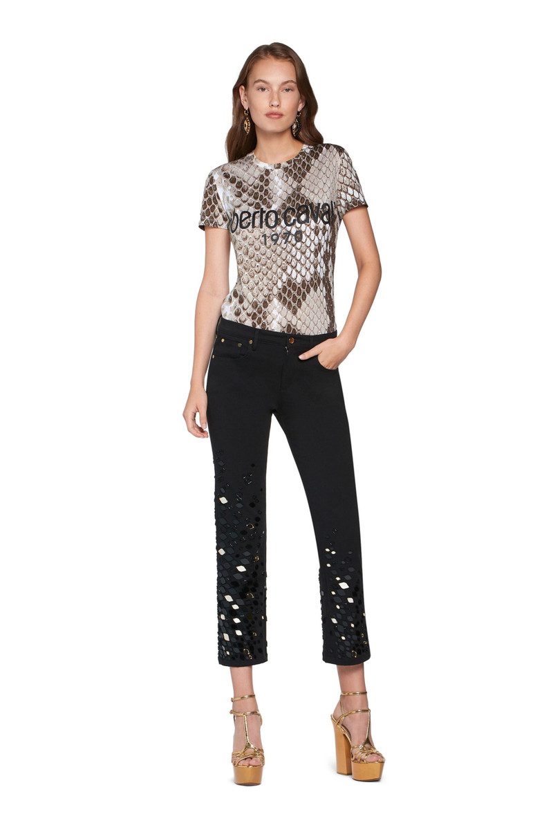 Mirror Snake Embroidery Jeans 5