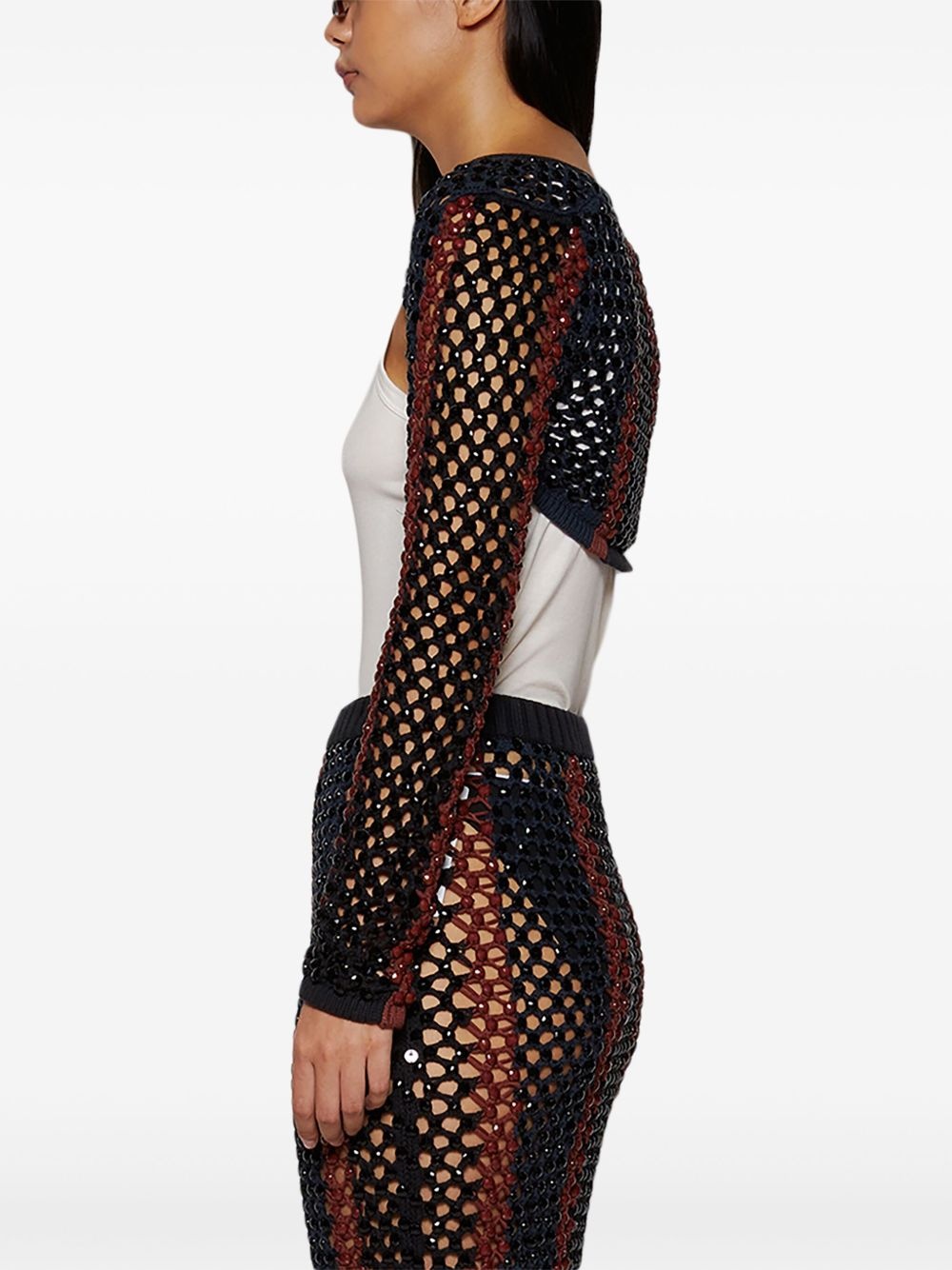 Gala crystal-embellished mesh shrug - 4