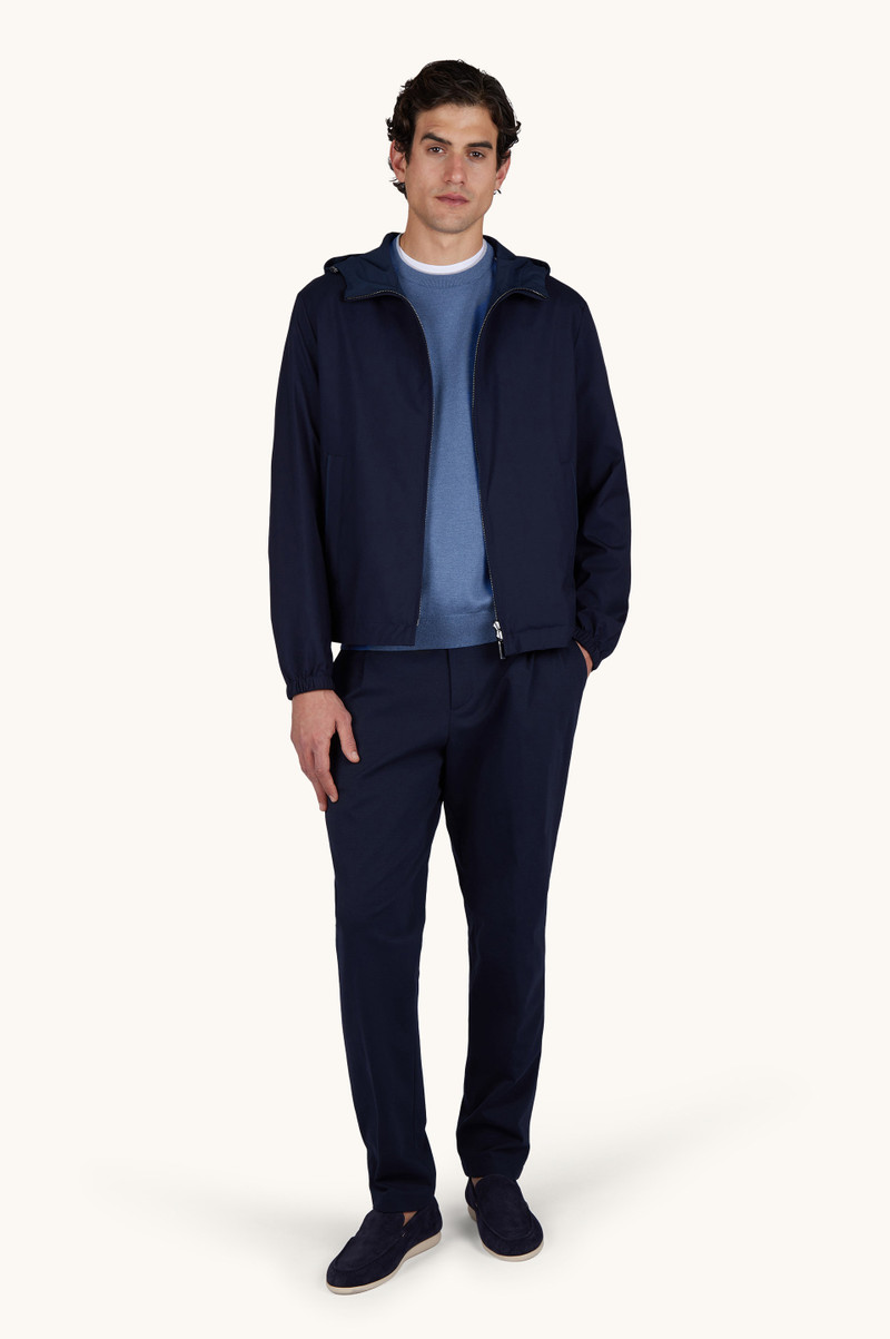 Paul & Shark CREW‑NECK SWEATER IN SILK AND COTTON WITH AQUALEATHER SUEDE DETAILS outlook