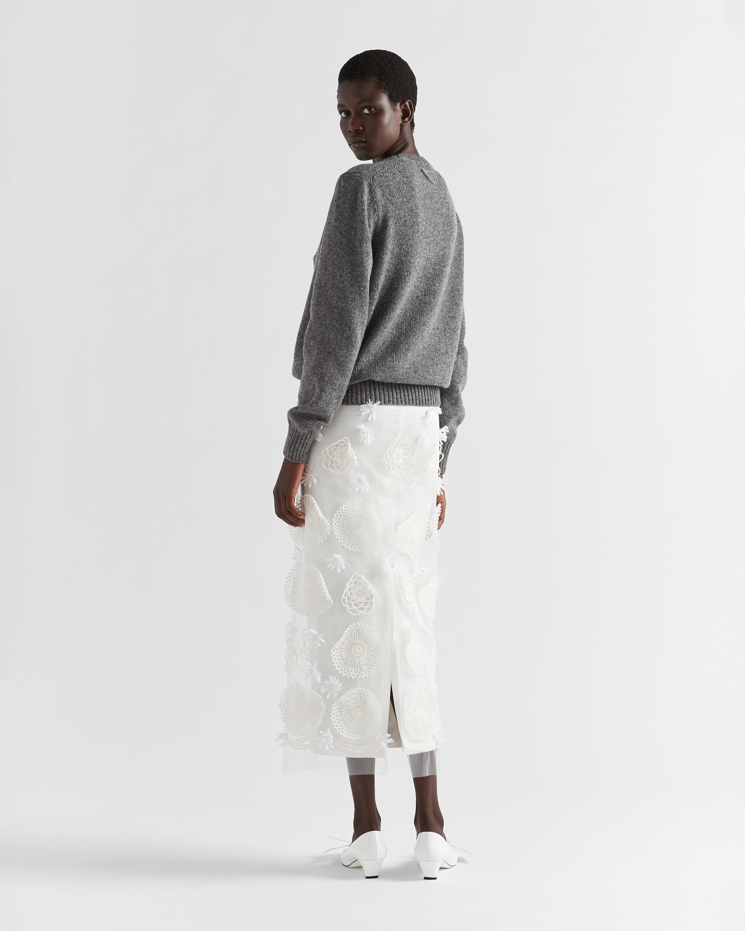 Embroidered duchesse maxi-skirt - 5