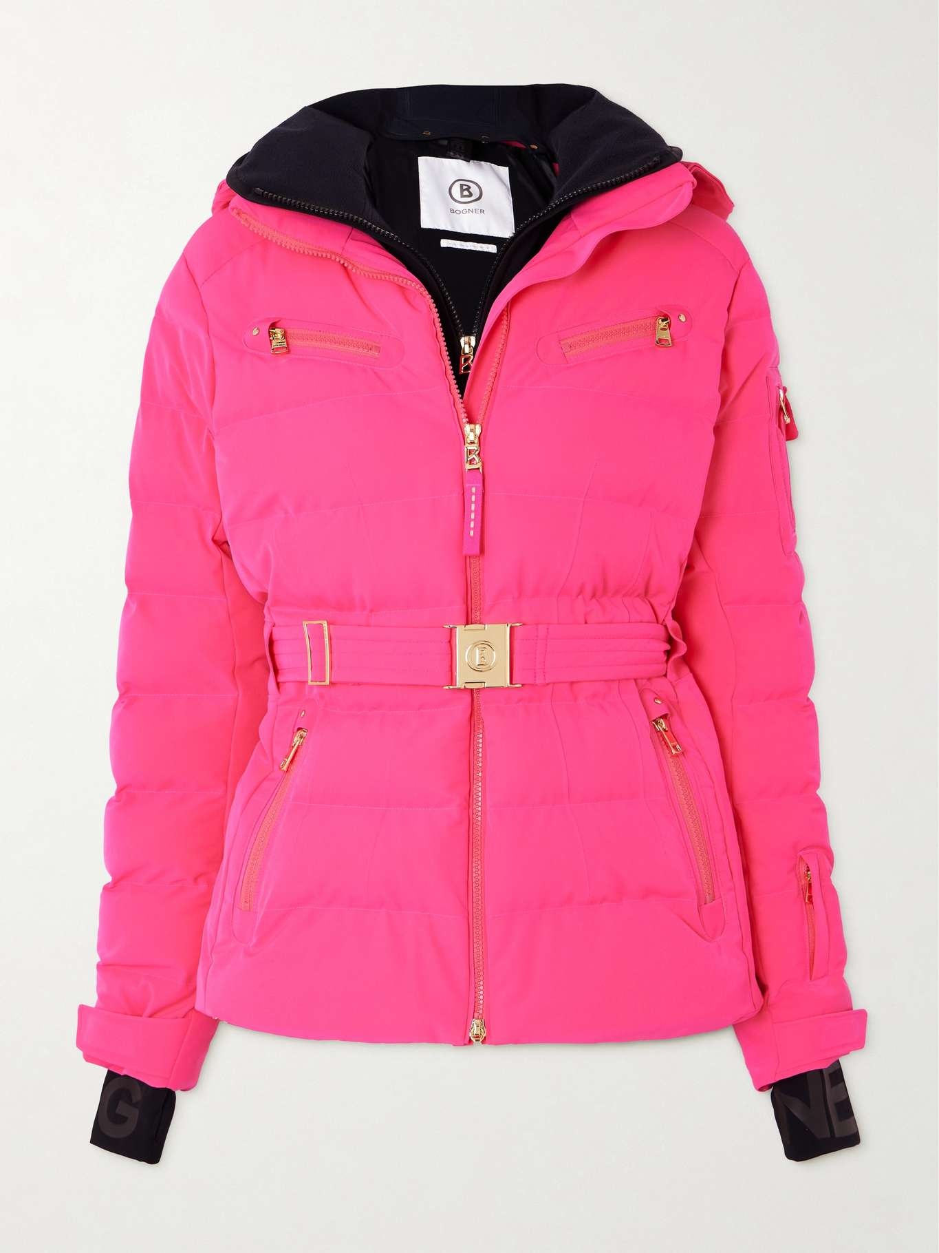 Ellya layered belted quilted ski jacket - 1