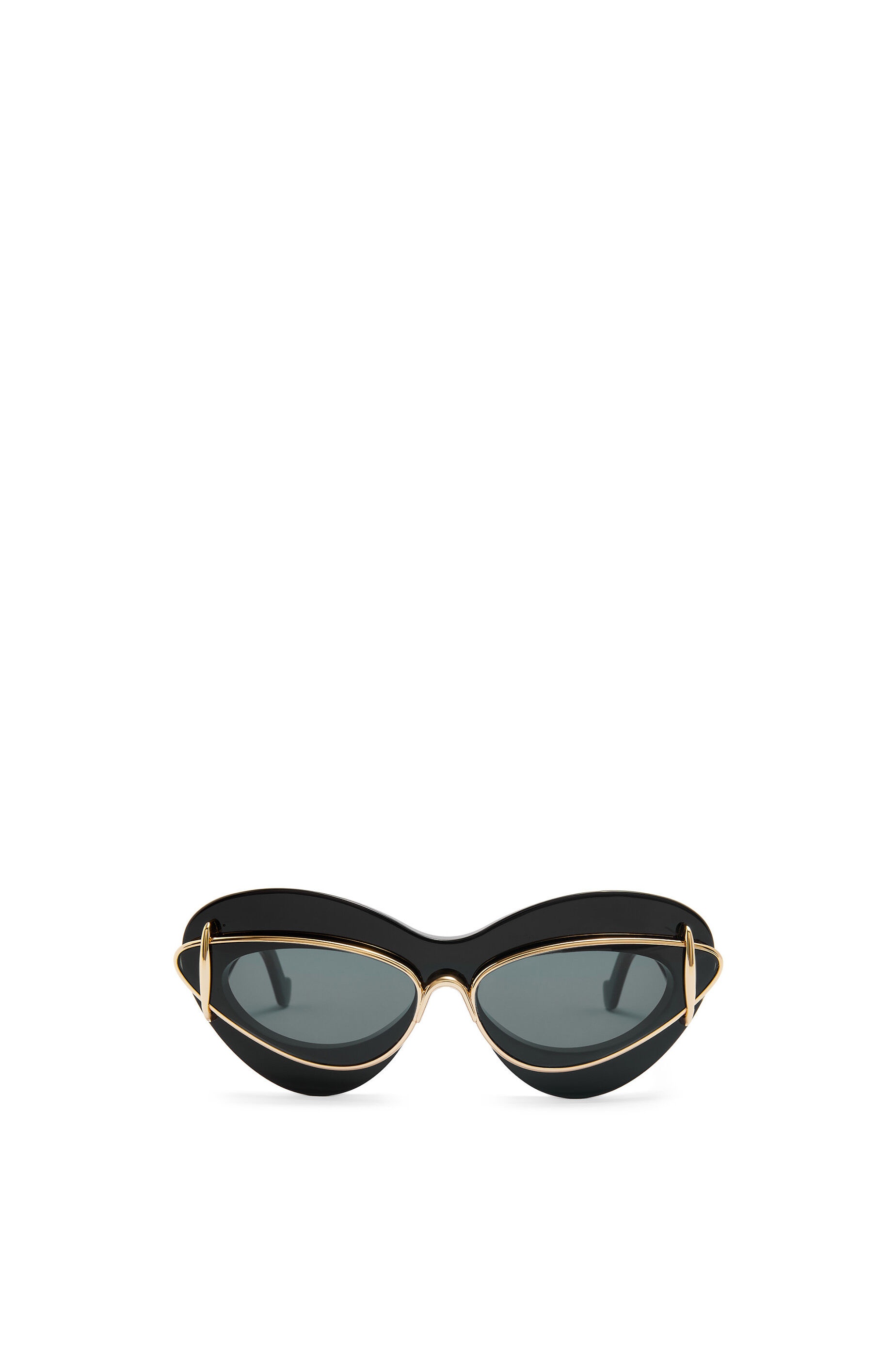 Cateye double frame sunglasses in acetate and metal - 1