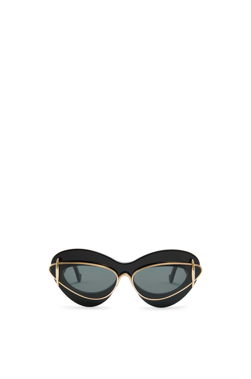 Cateye double frame sunglasses in acetate and metal - 1