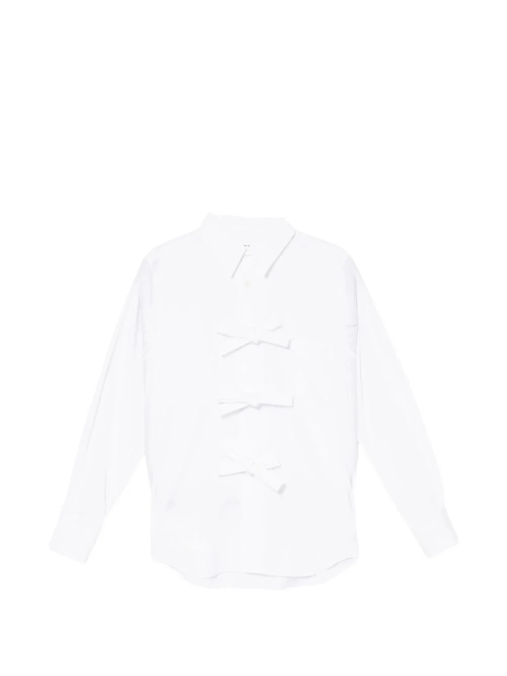 bow-detail long-sleeve cotton shirt - 1