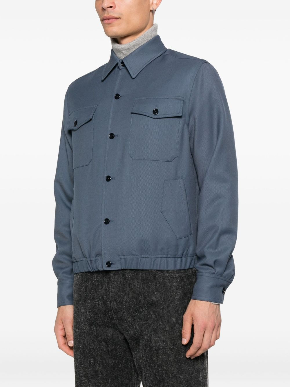 button-fastening flap-pocket jacket - 3