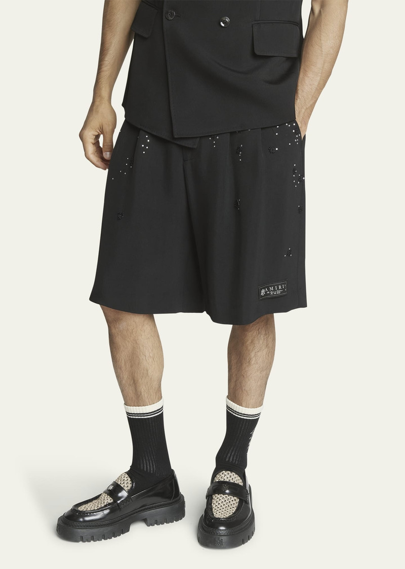 Men's Beaded Floral Skater Shorts 4