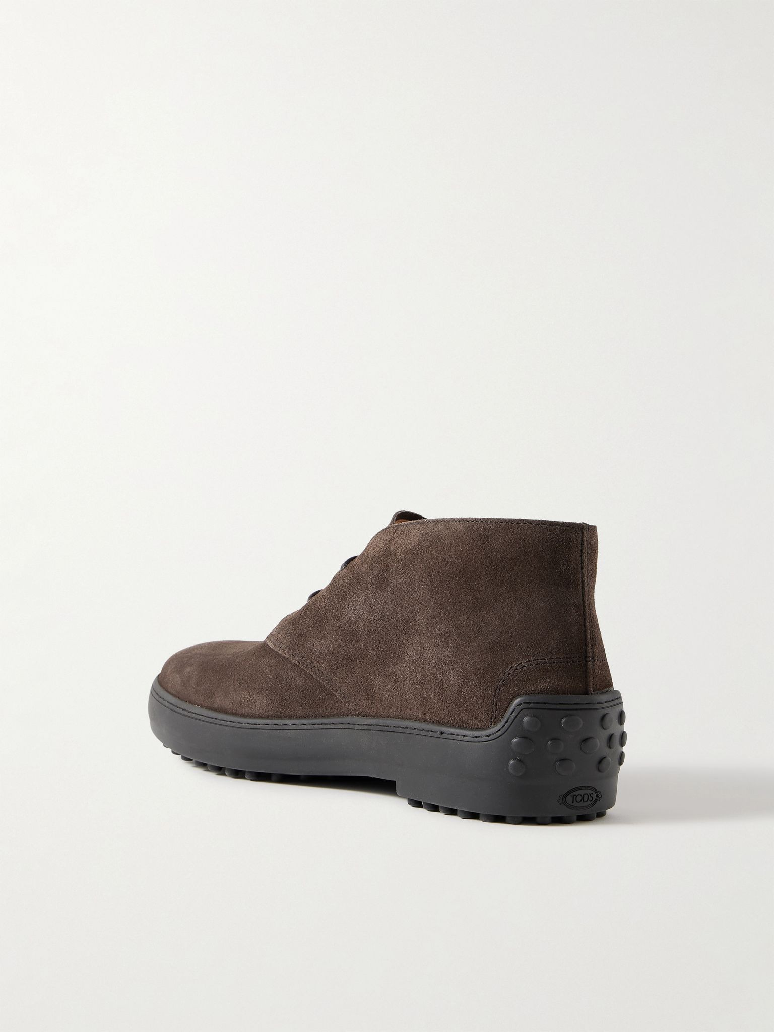 Logo-Debossed Suede Chukka Boots Dark brown - 4