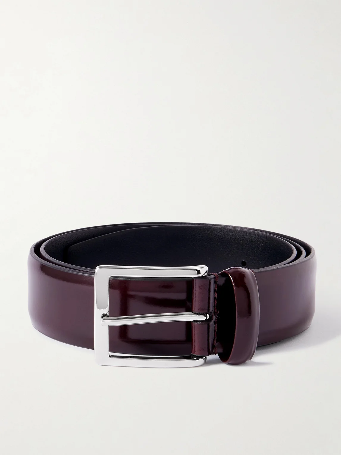 4cm Glossed-Leather Belt - 1