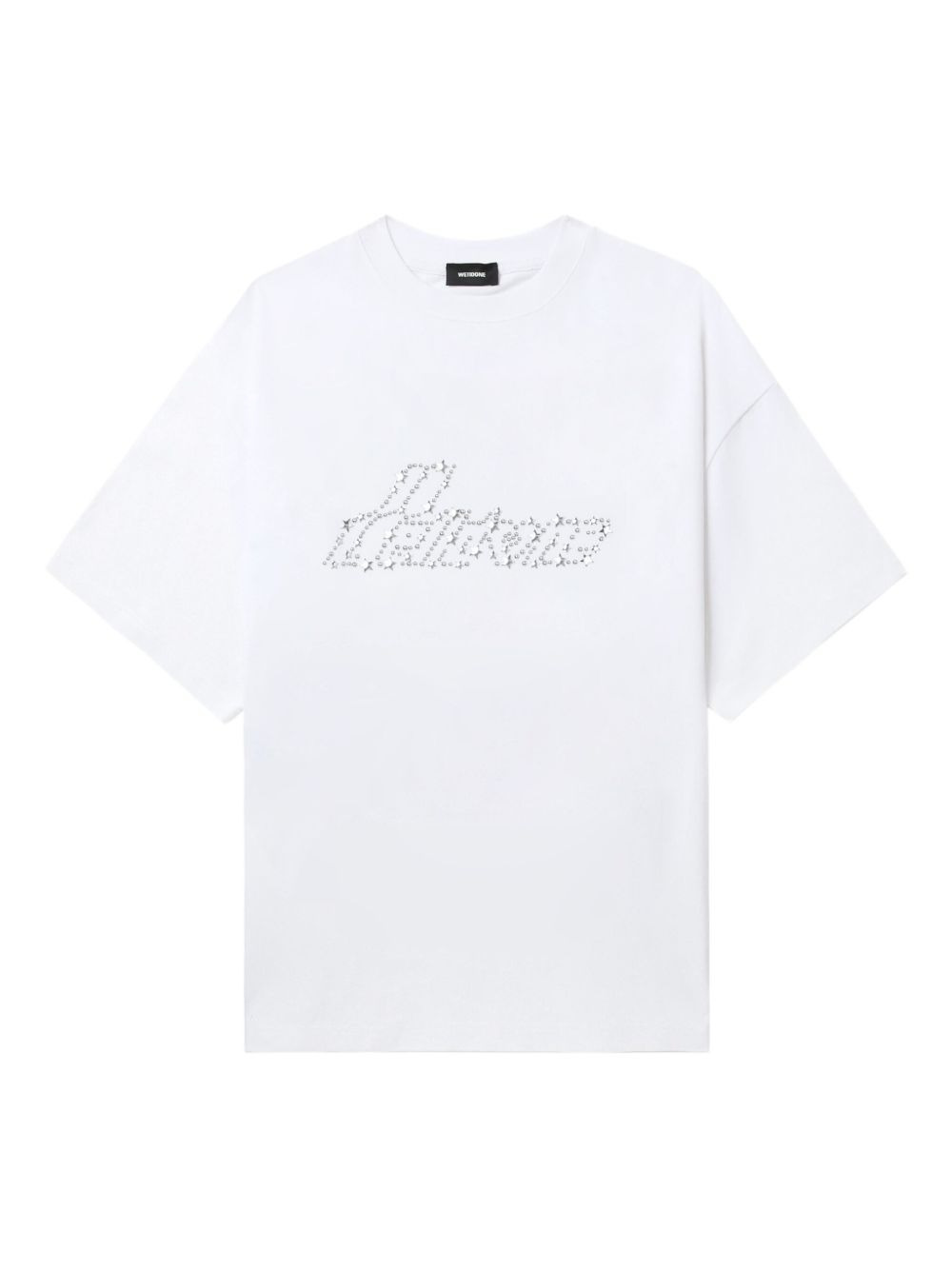stud-embellished logo T-shirt - 1