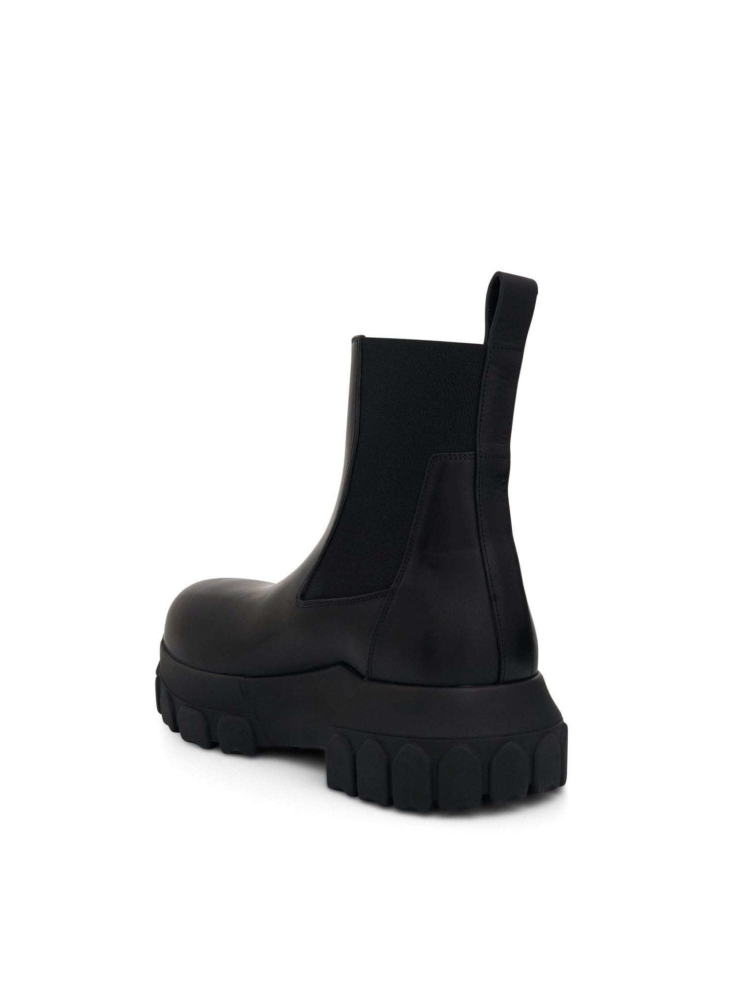 Beatle Bozo Tractor Leather Boots in Black - 4