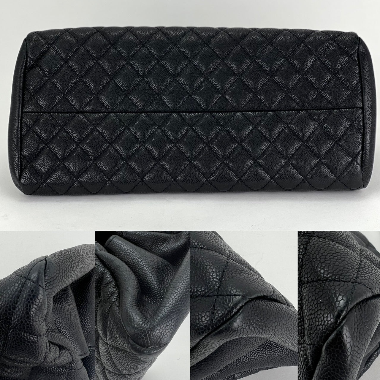 CHANEL Just Mademoiselle Quilted Caviar Black Bowling Shoulder - 12