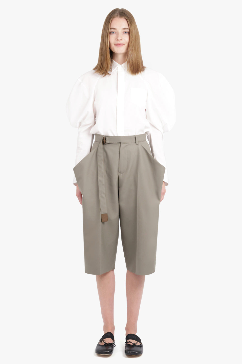 L/S SHIRT WITH BALLOON SLEEVE DETAIL | OFF WHITE - 4
