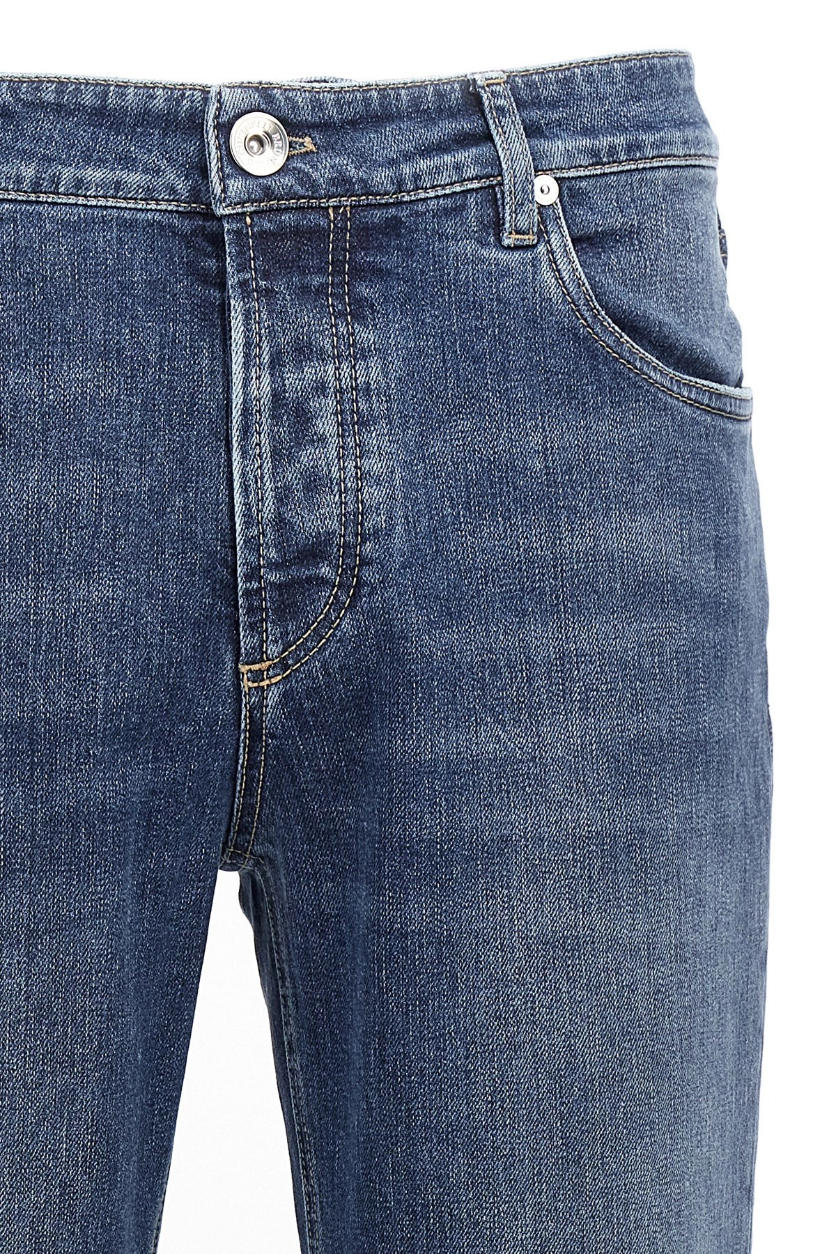 Logo embroidery stretch jeans - 4