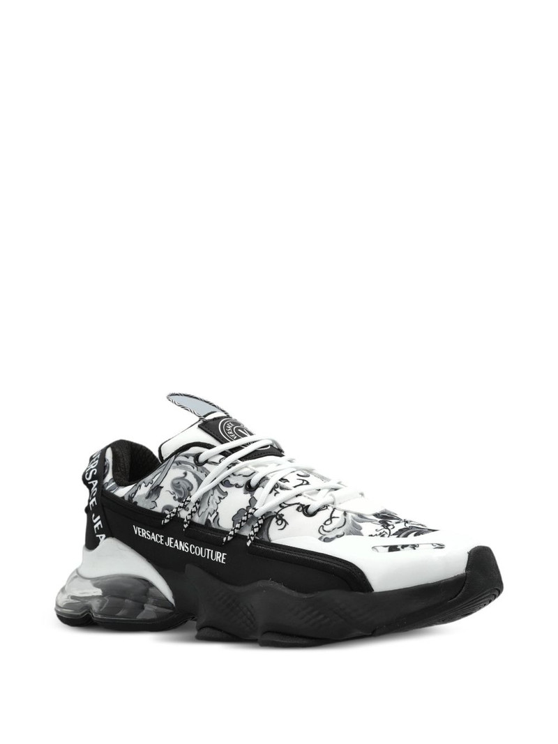 VERSACE JEANS COUTURE baroque-print lace-up sneakers outlook