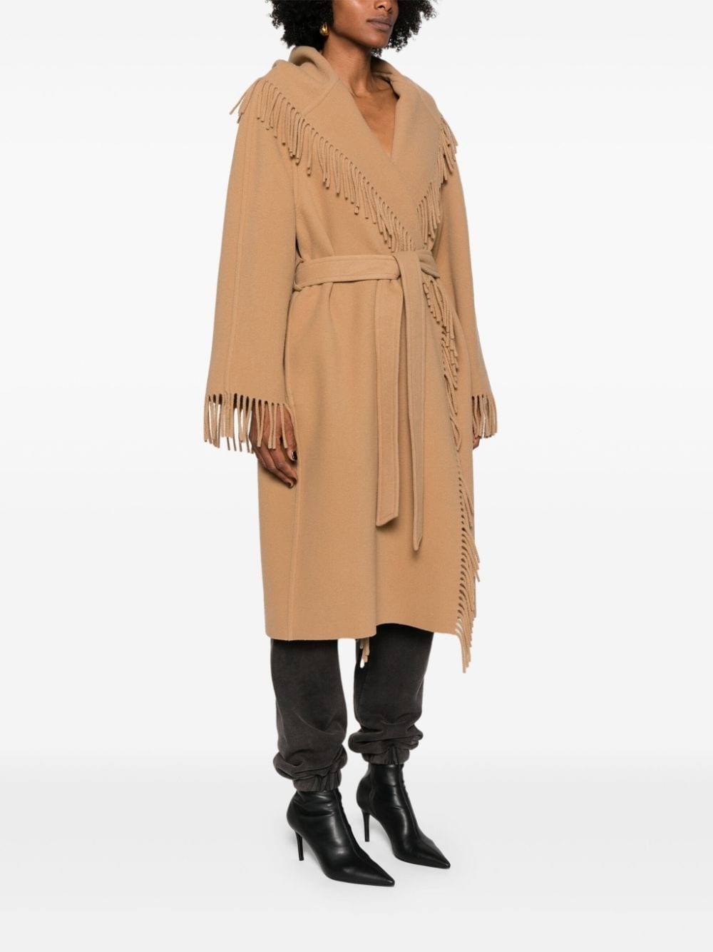 fringed hooded coat - 3