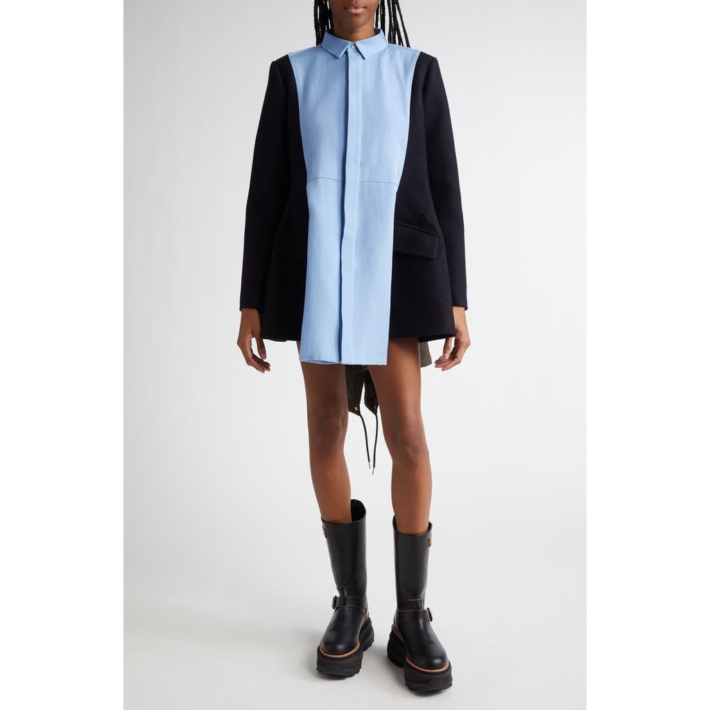 Sacai Mixed Media Jacket in Blue X D/Navy X Khaki at Nordstrom - 1