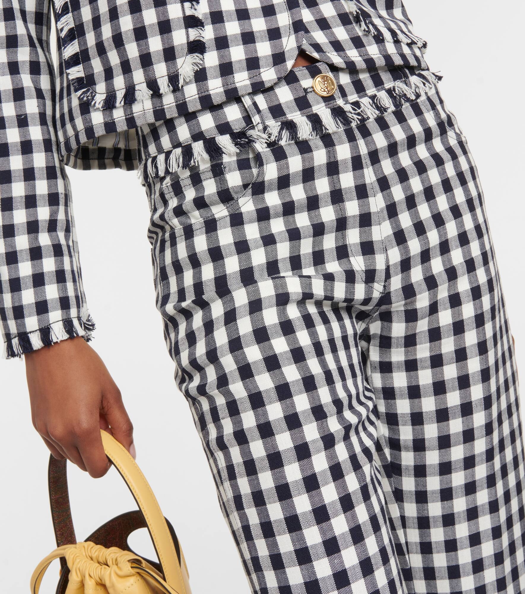 Gingham flared pants - 4
