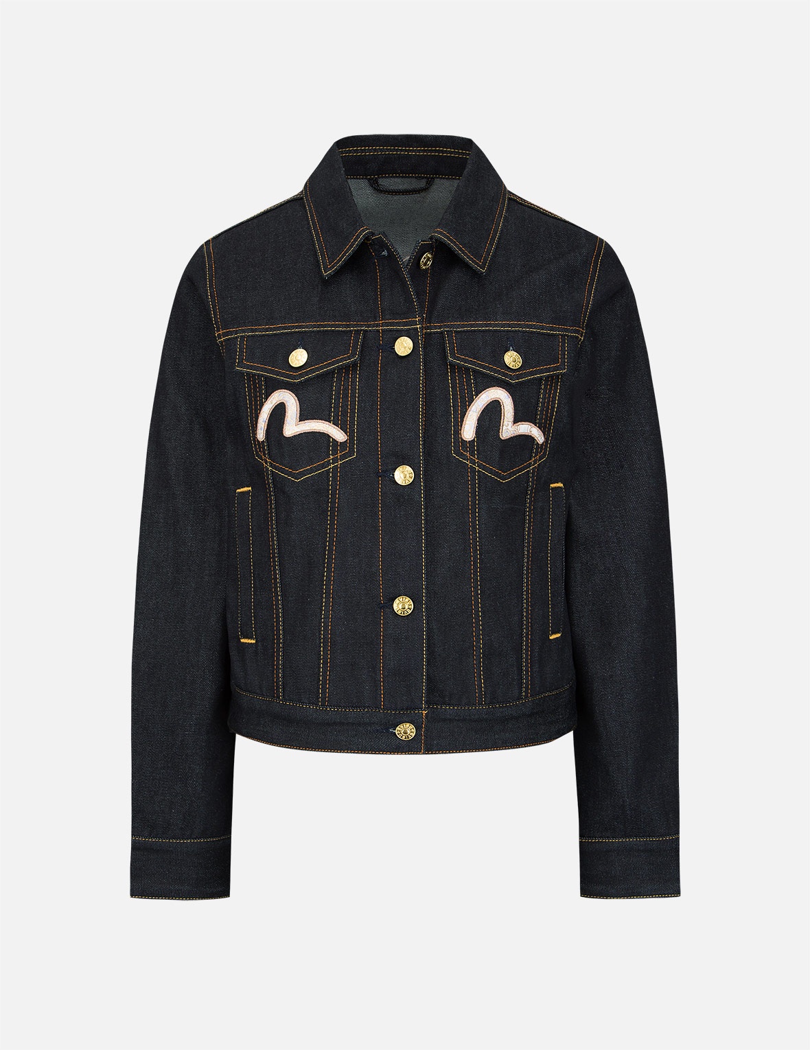BROCADE SEAGULL AND DAICOCK APPLIQUÉ DENIM JACKET - 2