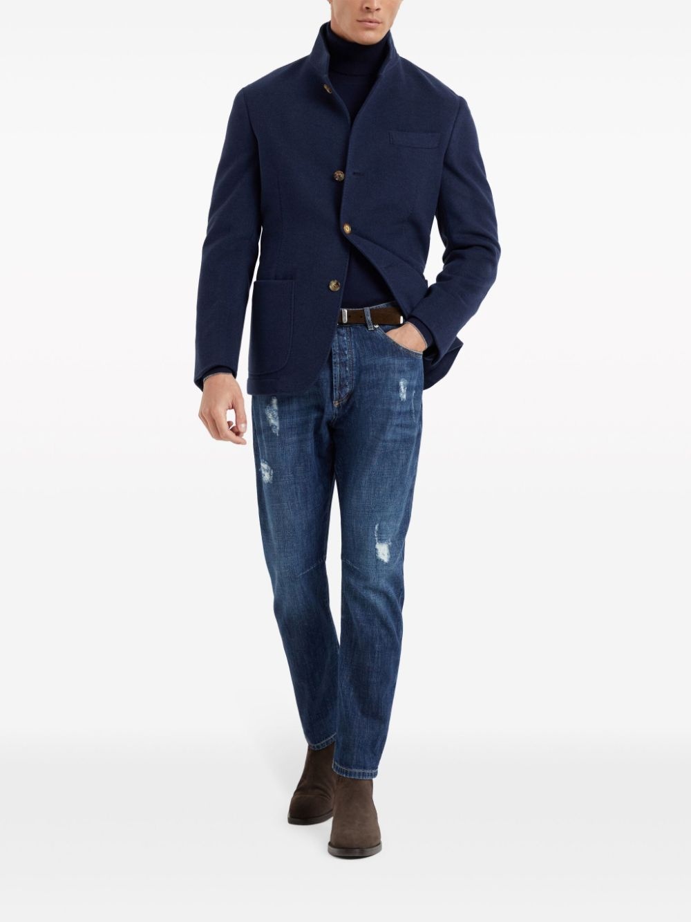 water-resistant cashmere blazer - 2